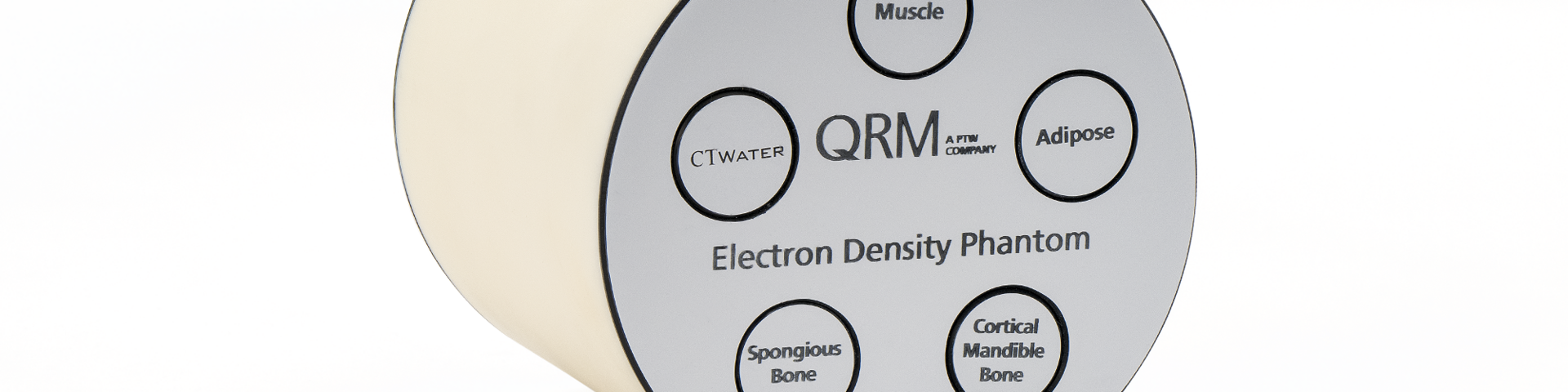 The Electron Density Phantom, D100 houses 5 different exchangeable tissue-equivalent material inserts